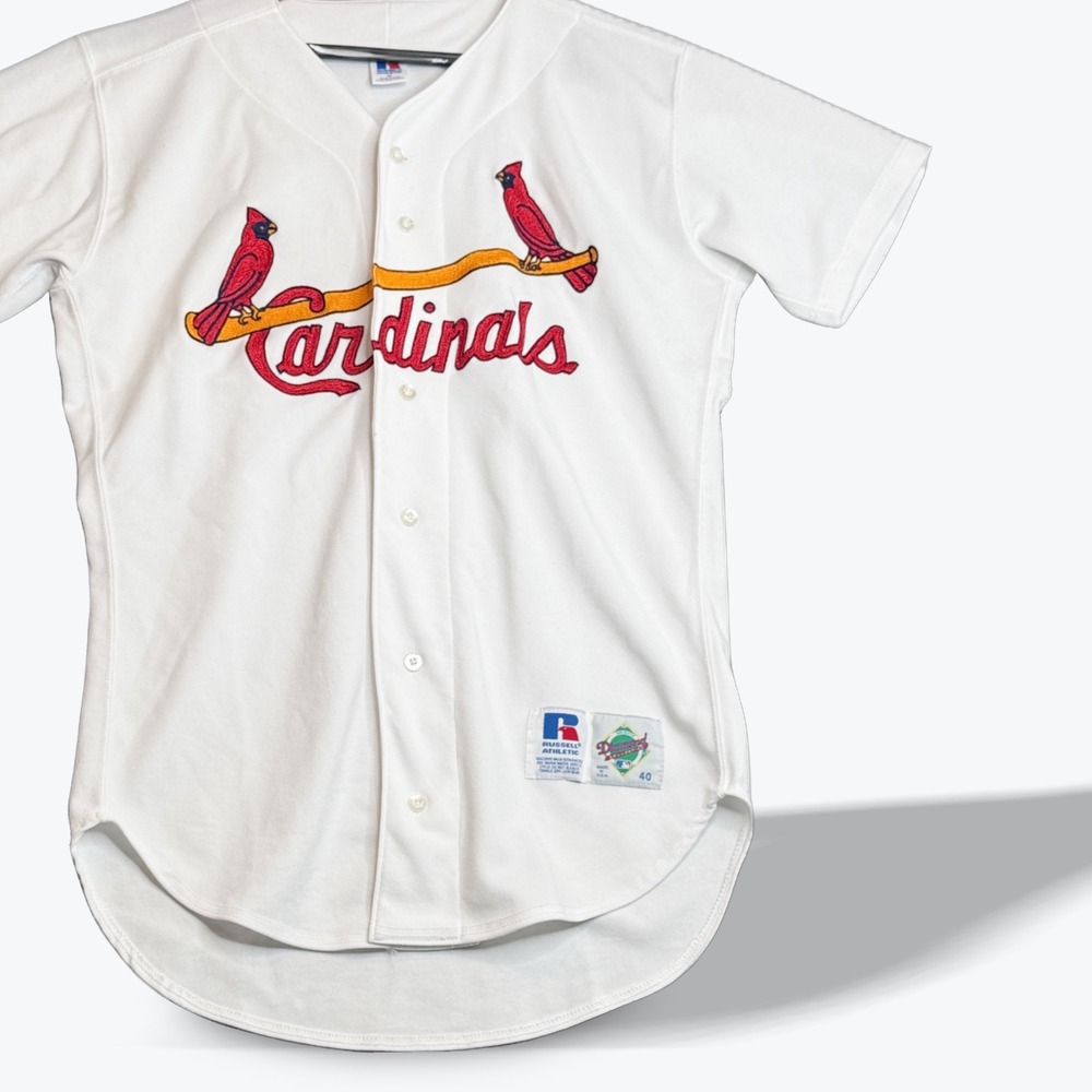 Vintage 90s Russell Athletic St. Louis Cardinals Baseball Jersey 40 Made in USA‎